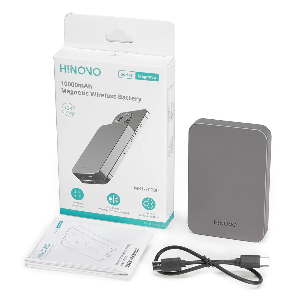 Hinovo MB1-10000 MagSafe 10000 mAh 15W hind ja info | Akupangad | hansapost.ee