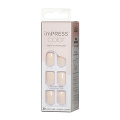 Накладные ногти imPRESS Press-On Manicure Bare But Butter Short Nails Pink, 30 шт., размер M цена и информация | Средства для маникюра и педикюра | hansapost.ee