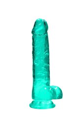 Peenise imitaator Shots Realrock Crystal Clear 19 cm, roheline hind ja info | Dildod | hansapost.ee