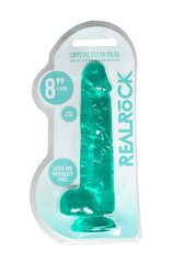 Peenise imitaator Shots Realrock Crystal Clear 19 cm, roheline hind ja info | Dildod | hansapost.ee