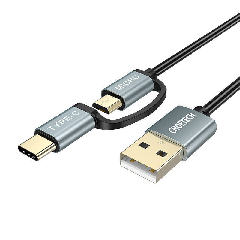 Choetech XAC-0012-101BK USB-C / Micro USB цена и информация | Mobiiltelefonide kaablid | hansapost.ee