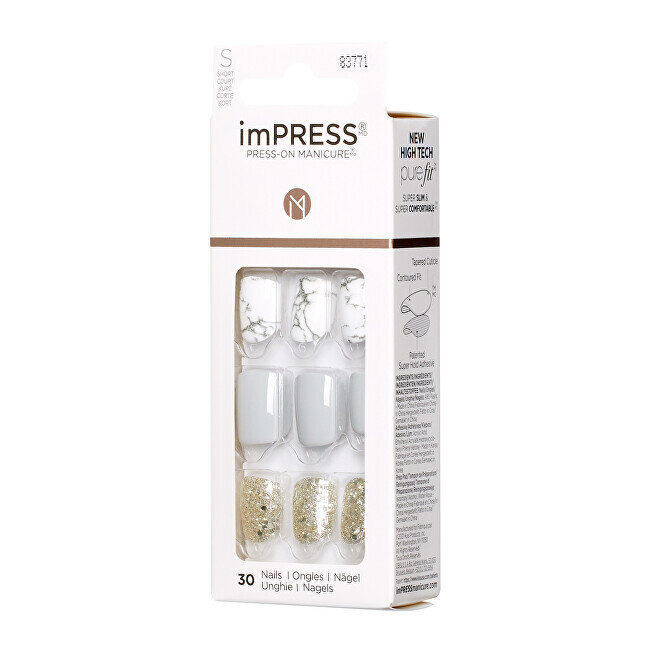 Kunstküüned imPRESS Press-On Manicure Bare But Butter Short Nails Knock Out, 30 tk., S suurus цена и информация | Maniküüri ja pediküüri tarvikud | hansapost.ee