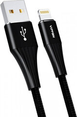 Vipfan A01 USB to Lightning cable, 3A, 1.2m, braided (black). цена и информация | Кабели и провода | hansapost.ee