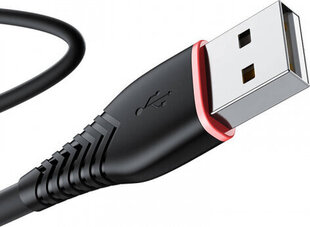 Vipfan USB to Lightning cable Anti-Break X01, 3A, 1m (black) hind ja info | Juhtmed ja kaablid | hansapost.ee