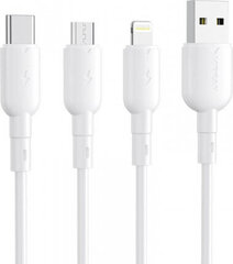 Vipfan USB to Lightning cable Colorful X11, 3A, 1m (white) hind ja info | Juhtmed ja kaablid | hansapost.ee