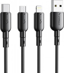 Vipfan USB to Lightning cable Colorful X11, 3A, 1m (black) цена и информация | Кабели и провода | hansapost.ee