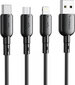 Vipfan USB to Lightning cable Colorful X11, 3A, 1m (black) цена и информация | Juhtmed ja kaablid | hansapost.ee