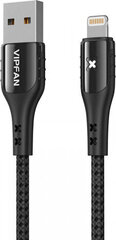 Vipfan USB to Lightning cable Colorful X13, 3A, 1.2m (black) цена и информация | Кабели и провода | hansapost.ee