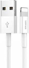 Vipfan USB to Lightning cable X03, 3A, 1m (white) цена и информация | Кабели и провода | hansapost.ee