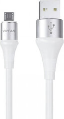 Vipfan USB to Micro USB cable Colorful X09, 3A, 1.2m (white) цена и информация | Кабели и провода | hansapost.ee
