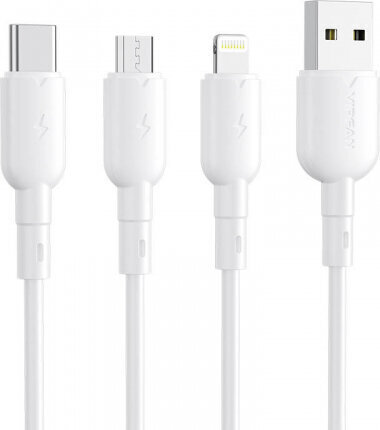 Vipfan USB to Micro USB cable Colorful X11, 3A, 1m (white) hind ja info | Juhtmed ja kaablid | hansapost.ee