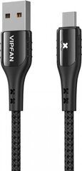 Vipfan USB to Micro USB cable Colorful X13, 3A, 1.2m (black) цена и информация | Кабели и провода | hansapost.ee