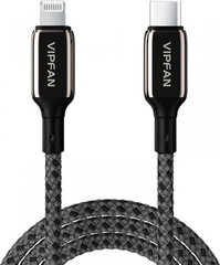 Vipfan USB-C to Lightning Cable P03 1,5m, Power Delivery (black) цена и информация | Кабели и провода | hansapost.ee