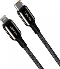 Vipfan USB-C to Lightning Cable P03 1,5m, Power Delivery (black) цена и информация | Кабели и провода | hansapost.ee