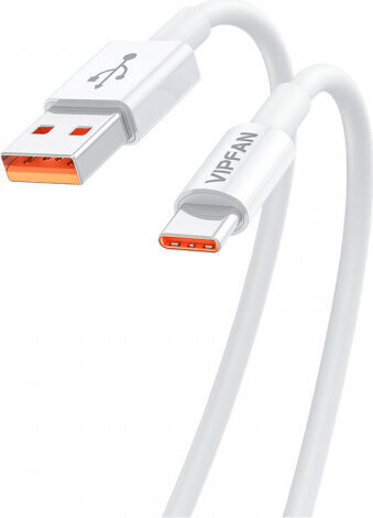 Vipfan USB to USB-C cable X17, 6A, 1.2m (white) цена и информация | Juhtmed ja kaablid | hansapost.ee