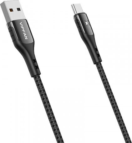 Vipfan USB to USB-C cable Colorful X13, 3A, 1.2m (black) цена и информация | Juhtmed ja kaablid | hansapost.ee