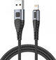 Vipfan X10 USB to Lightning cable, 3A, 1.2m, braided (black). hind ja info | Juhtmed ja kaablid | hansapost.ee