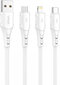 Vipfan USB to Lightning cable Colorful X12, 3A, 1m (white) цена и информация | Juhtmed ja kaablid | hansapost.ee