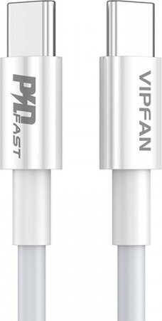 Vipfan USB-C to USB-C cable P02, 1m (white) цена и информация | Juhtmed ja kaablid | hansapost.ee