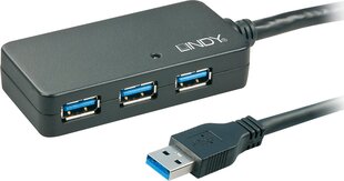 CABLE USB3 EXTENSION HUB 10M/ACTIVE 43159 LINDY цена и информация | Адаптеры и USB-hub | hansapost.ee
