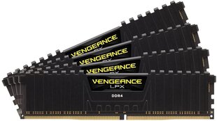 Corsair Vengeance LPX, 64GB (4x16GB), DDR4, 2400MHz DRAM 2400MHz C14 Набор памяти - черный цена и информация | Объём памяти | hansapost.ee