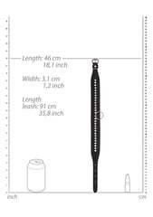 Ого! Ошейник с поводком Diamond, черный цена и информация | БДСМ и фетиш | hansapost.ee