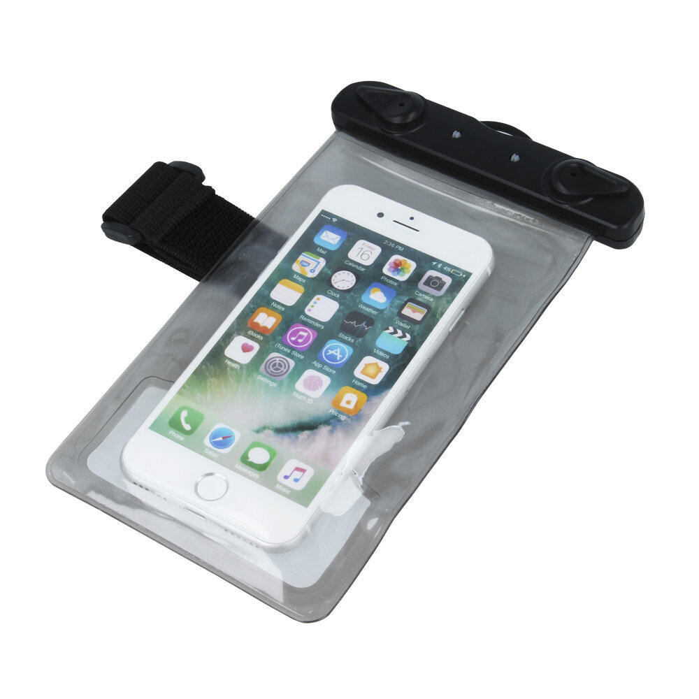 Veekindel telefoni ümbris Waterproof case with armband 5,5 quot, must цена и информация | Telefonide kaitsekaaned ja -ümbrised | hansapost.ee