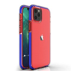 Telefoni ümbris Spring Case clear TPU gel protective cover with colorful frame for iPhone 12 mini, sinine hind ja info | Telefonide kaitsekaaned ja -ümbrised | hansapost.ee