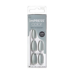 Накладные ногти imPRESS Press-On Manicure Bare But Butter Short Nails Green, 30 шт., размер M цена и информация | Средства для маникюра и педикюра | hansapost.ee