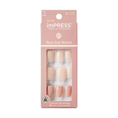 Накладные ногти imPRESS Press-On Manicure Bare But Butter Short Nails Nude, 30 шт., размер S цена и информация | Средства для маникюра и педикюра | hansapost.ee