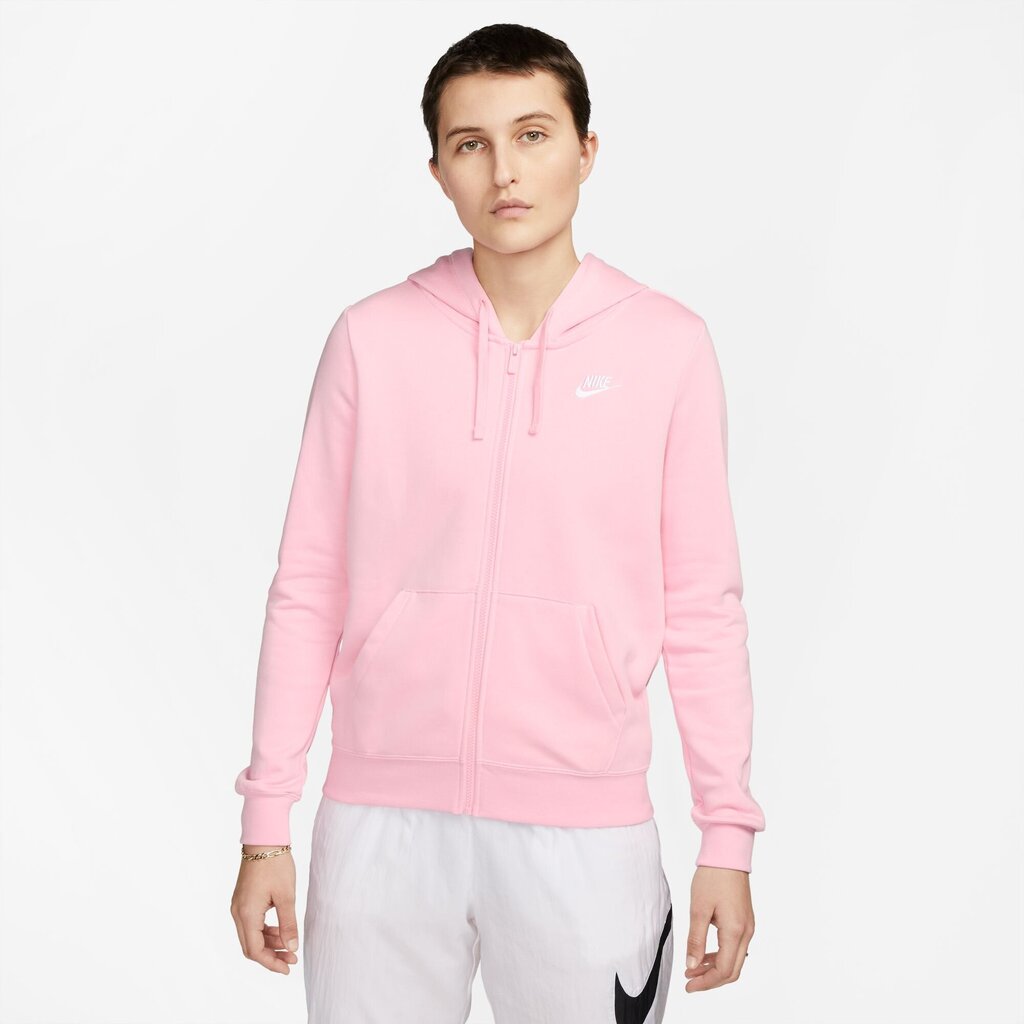 Nike naiste dressipluus NSW CLUB FLC FZ HOODIE STD, heleroosa цена и информация | Pusad naistele | hansapost.ee