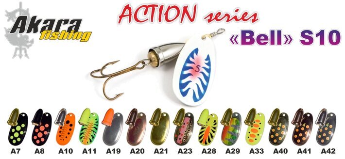 Spindel AKARA Action Series Bell-3 8g. hind ja info | Landid, voblerid | hansapost.ee