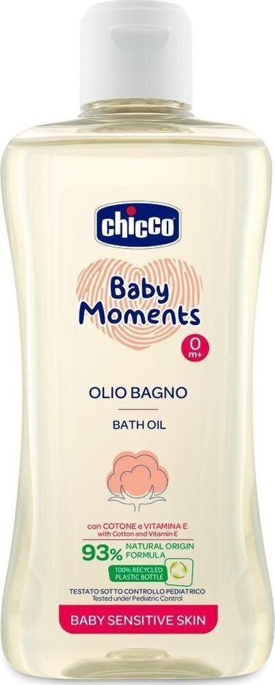 Õli tundlikule nahale Chicco Baby Moments Bath oil for sensitive skin, 200 ml цена и информация | Laste ja ema kosmeetika | hansapost.ee