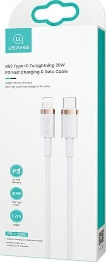 Usams USB-C - Lightning 1.2 m (SJ484USB02) hind ja info | Mobiiltelefonide kaablid | hansapost.ee