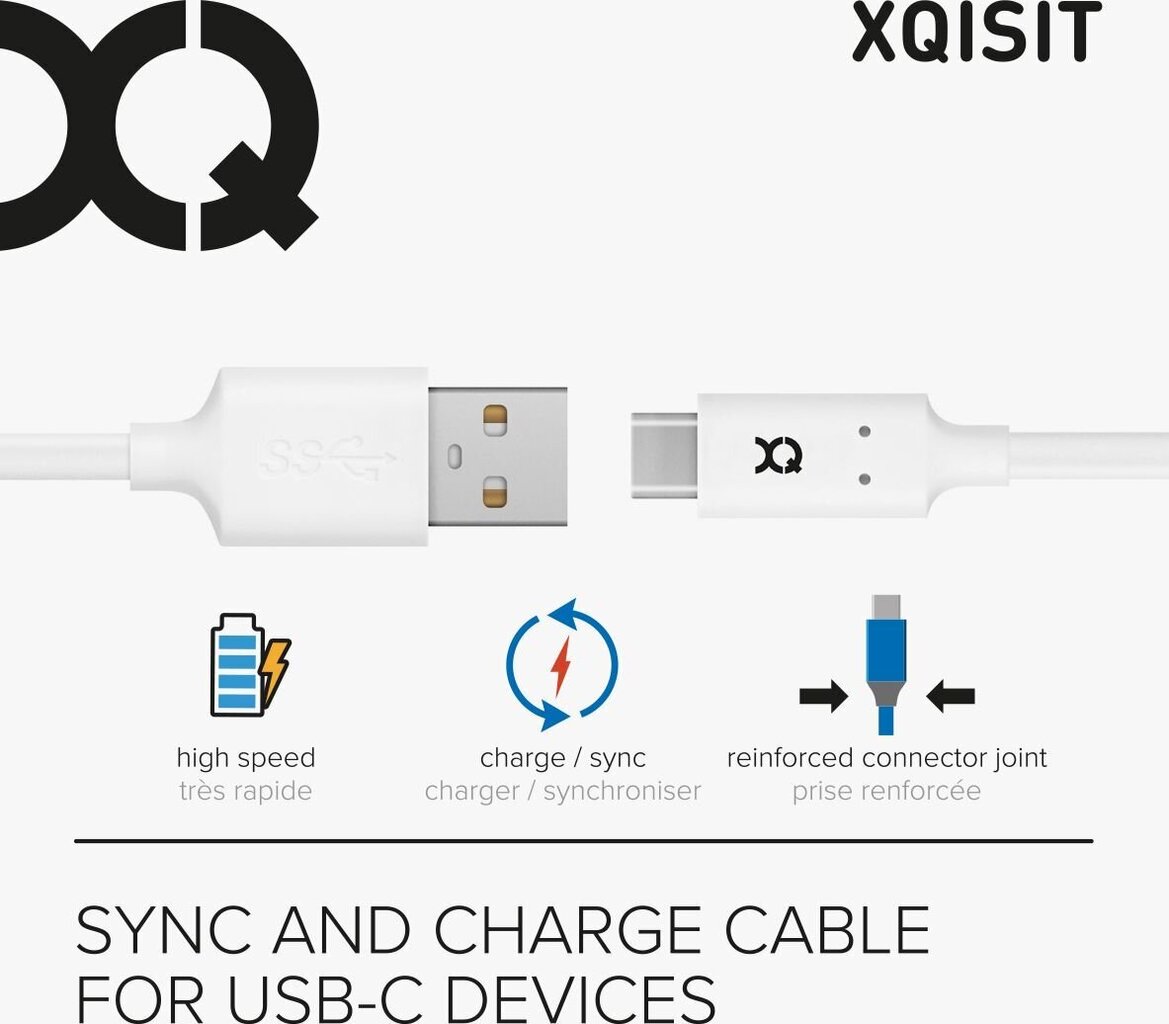 Xqisit USB-A - USB-C 1 m hind ja info | Mobiiltelefonide kaablid | hansapost.ee