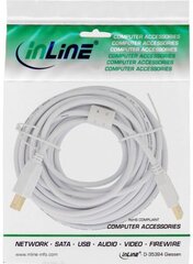 InLine USB-A - USB-B 10 m (34550W) цена и информация | Кабели для телефонов | hansapost.ee