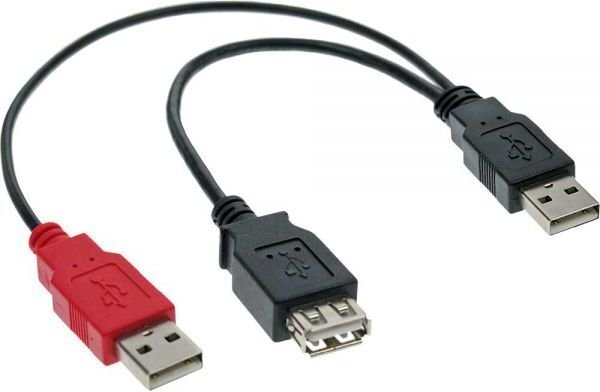 InLine USB-A - 2x USB-A 0.2 m (34510Z) цена и информация | Mobiiltelefonide kaablid | hansapost.ee