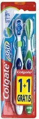 Pehme hambahari Colgate 360, 2 tk. hind ja info | Hambaharjad, hampapastad ja suuloputusvedelikud | hansapost.ee