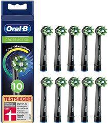 наконечники щеток ORAL-B CROSSACTION ЧЕРНЫЕ 10 шт. цена и информация | Насадки для электрических зубных щеток | hansapost.ee