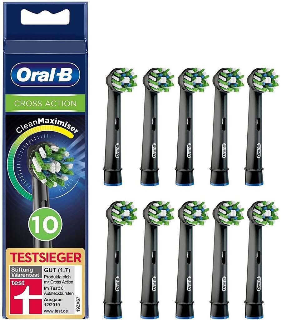 hambaharjaotsikud ORAL-B Crossaction must 10 tk цена и информация | Elektriliste hambaharjade otsikud | hansapost.ee