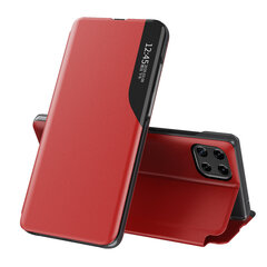 Telefoniümbris Eco Leather View Case elegant bookcase type case with kickstand for Samsung Galaxy A22 5G, punane hind ja info | Telefonide kaitsekaaned ja -ümbrised | hansapost.ee