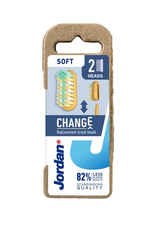 Hambaharja vahetuspead Jordan Change Soft 2tk hind ja info | Hambaharjad, hampapastad ja suuloputusvedelikud | hansapost.ee