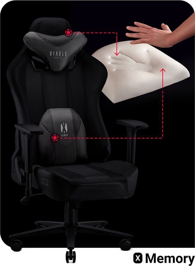 Diablo Chairs X-PLAYER 2.0, King Size, must цена и информация | Kontoritoolid | hansapost.ee