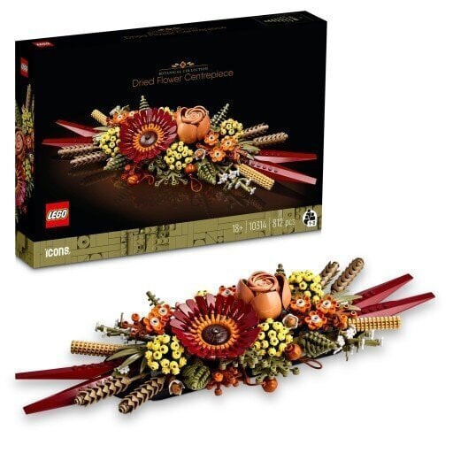 10314 LEGO® Icons Kuivatatud lilledega lauaseade цена и информация | Klotsid ja konstruktorid | hansapost.ee