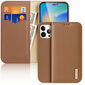 Telefoniümbris Dux Ducis Hivo Leather Flip Cover Genuine Leather Wallet for Cards and Documents iPhone 14 Pro Max, pruun цена и информация | Telefonide kaitsekaaned ja -ümbrised | hansapost.ee