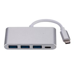 Roger AD15641 USB-C Хаб - Разделитель 3 x USB 3.0 / USB-C Серебряный цена и информация | Адаптеры и USB-hub | hansapost.ee