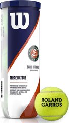 Tennisepallid Wilson Roland Garos Clay Court 3 WRT125000, 3 tk. hind ja info | Välitennise tooted | hansapost.ee