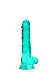Realistlik dildo munanditega Crystal Clear 17 cm, roheline hind ja info | Dildod | hansapost.ee