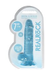 Realistlik dildo munanditega Crystal Clear 17 cm, sinine hind ja info | Dildod | hansapost.ee