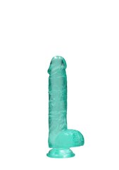 Realistlik dildo munanditega Crystal Clear 15 cm, roheline hind ja info | Dildod | hansapost.ee